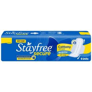 Stayfree Secure Cottony Soft Sanitary Pads- Regular(6 Pads)